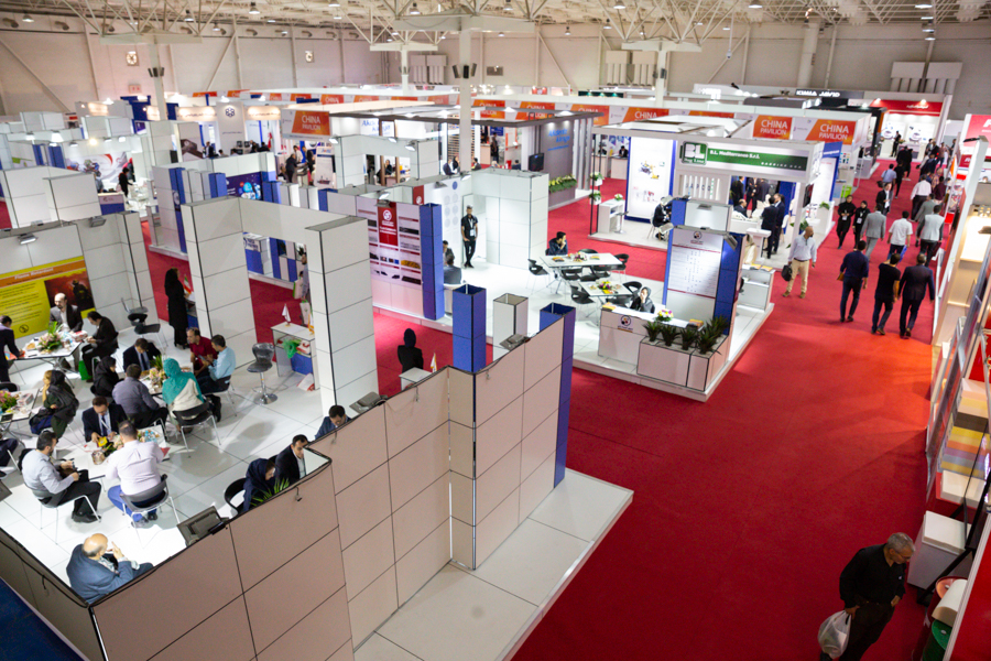 top view of one of the halls at Iran Plast exhibition 